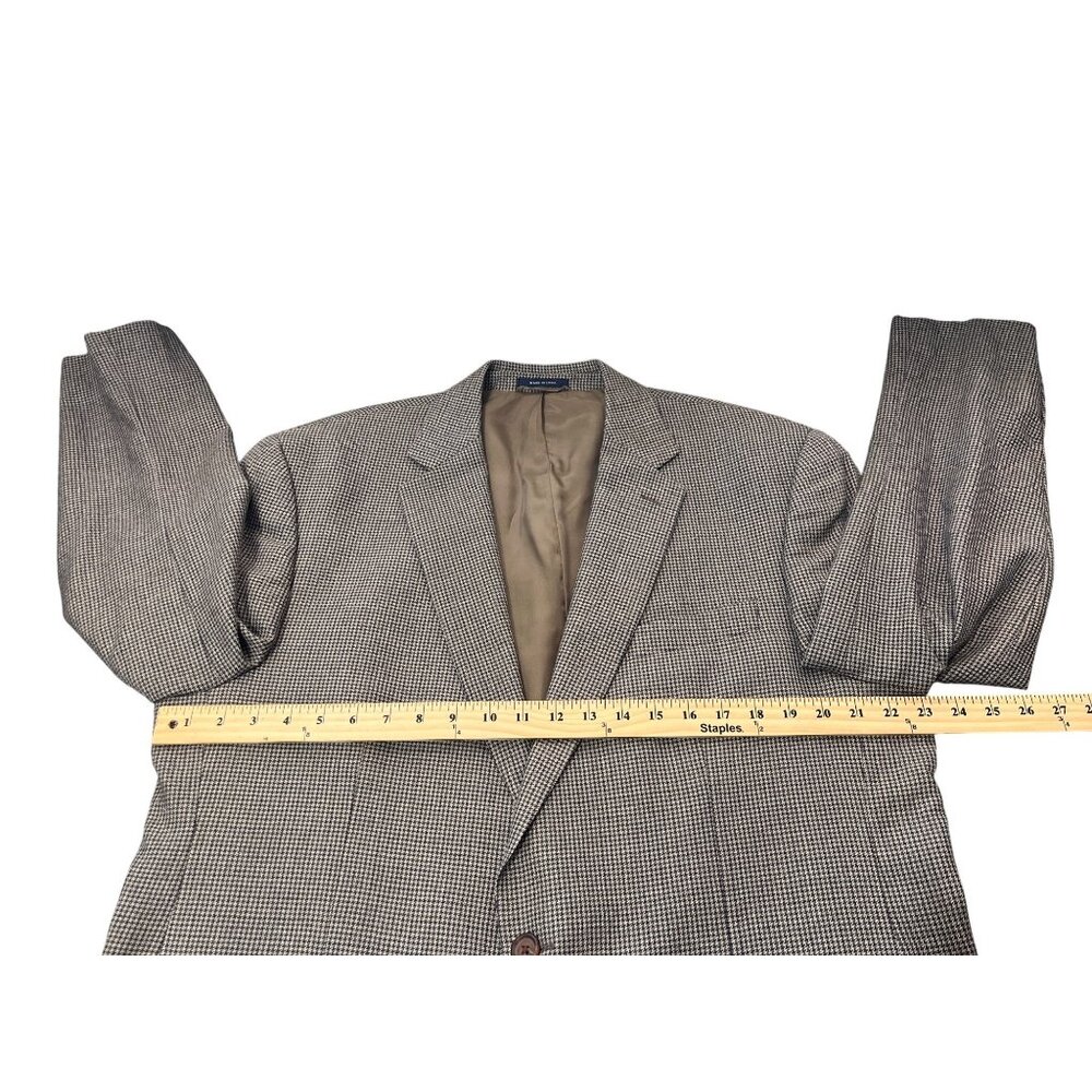 Ralph Lauren Houndstooth Blazer Jacket Dillards Sports Coat Brwon Mens 46L - Picture 7 of 7